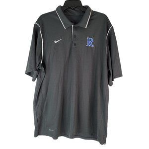 Nike Performance Polo Men's XL Gray White 476281-212 Golf Athletic R Embroidered